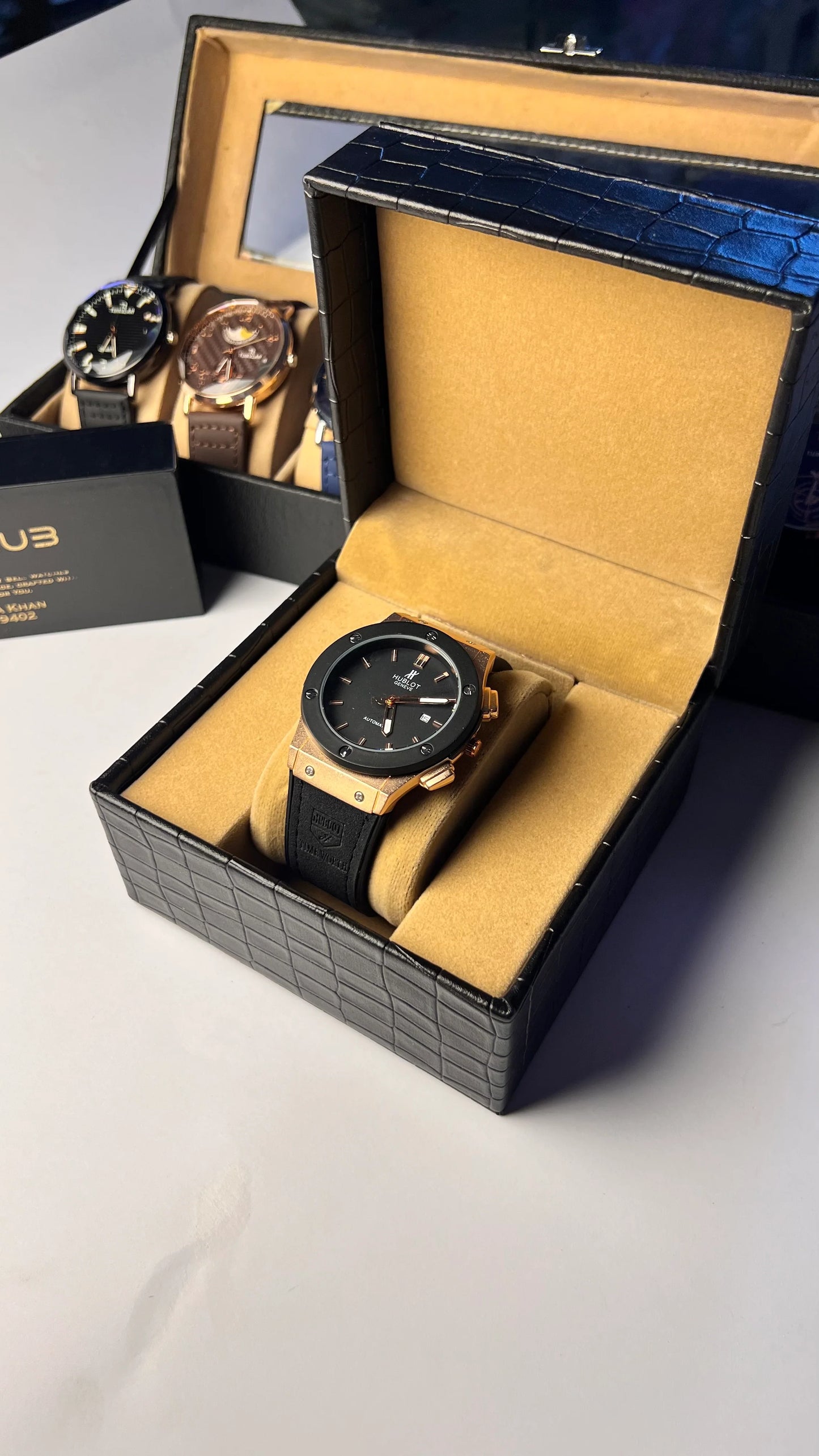 Men’s Luxury Hublot Watch – Elegant Dial, Quality Strap, Signature Style