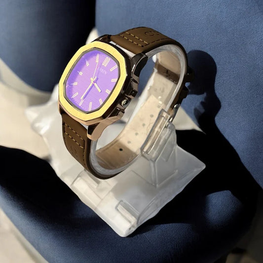 CURREN Men’s Classic Watch – Golden Case with Brown Leather Strap | Premium Look