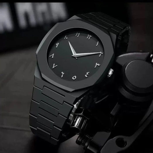 Black Aura – Premium Arabic Dial Watch with Master Lock | Free Delivery in Pakistan